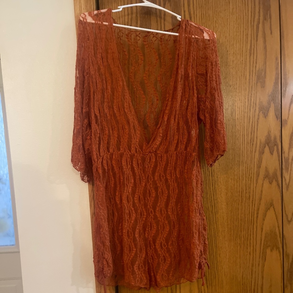 Auburn sheer lacy romper